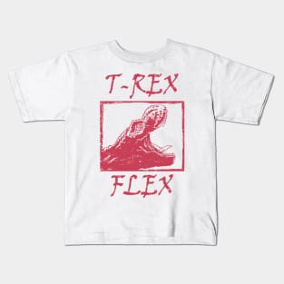 T-Rex Flex Dino Distressed Retro Red Kids T-Shirt